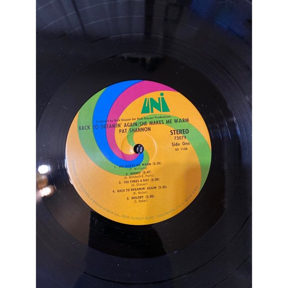 Vintage vinyl record Uni back to dreamin she makes me warm Pat Shannon - Picture 4 of 6